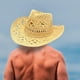 thumbnail image 5 of Sombrero de vaquero Zulema de paja ahuecado unisex tejido hecho para Beige, 5 of 7