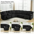thumbnail image 2 of Power Reclining Sectional Recliner With Wireless Charging, Faux Fur Reclining Sectional Couch Sofa Electric Sectional Recliner USB Port, Cup Holder, Storage Console For Living Room, 2 of 6