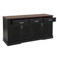 thumbnail image 6 of Spaco Black 63" Fluted Sideboard Buffet - 4 Doors & 3 Drawers, Farmhouse Coffee Bar for Kitchen Dining Room, 6 of 7