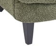 thumbnail image 5 of Christopher Knight Home Contemporary Boucle Upholstered Chair with Flared Armrest and Wood Frame, Olive Green, 5 of 9