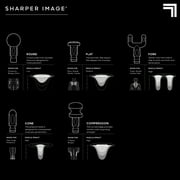 Sharper Image® Powerboost® Deep Tissue Percussion Massager Full Body Massage Gun, with 5 Interchangeable Attachments, White