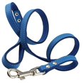 thumbnail image 3 of Genuine Leather Dog Leash 4-Feet Wide Blue (Large: 5/8” Wide), 3 of 3