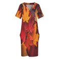 thumbnail image 6 of Autumn Leaves Loose Pocket Dress Dresses Summer Summer Dresses for Women, 6 of 9