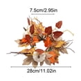 thumbnail image 3 of Halloween Candle Wreath Maple Leaves Roses Candle Holder Decor Tabletop Centerpiece Fall Harvest Party Ornament Thanksgiving Halloween Home Entryway Coffee Table Decoration, 3 of 6