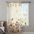 thumbnail image 3 of Vintage Floral Semi Sheer Curtains Drapes for Living Room, Bedroom, French Doors Window 96 Inches Long, Spring Flowers Eucalyptus Leaves Rod Pocket Chiffon Curtain Drapery Voile Draperies Panel, 3 of 8