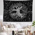 thumbnail image 3 of Tree of Life Tapestry Wall Hanging - Bohemian Hippie Wishing Tree Black and White Tapestries Psychedelic Wall Carpet Mystic Aesthetic Wall Tapestry for Living Room Bedroom (51.2ʺ x 59.1ʺ)), 3 of 6