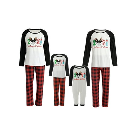 

AMILIEe Christmas Pajamas Sets for Family Parent-Child Sleepsuit Nightwear
