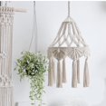 thumbnail image 3 of Pantalla de lámpara de macramé con borlas cortas trenzadas Colgantes de tejado bohemios Cubierta de lámpara para creativo Cualquier habitación perfecl Pantalla de macramé, 3 of 8
