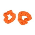 thumbnail image 2 of ‎ Motique Accessories Set of 2 Solid Hair Scrunchies for Adult Women (Orange), 2 of 4