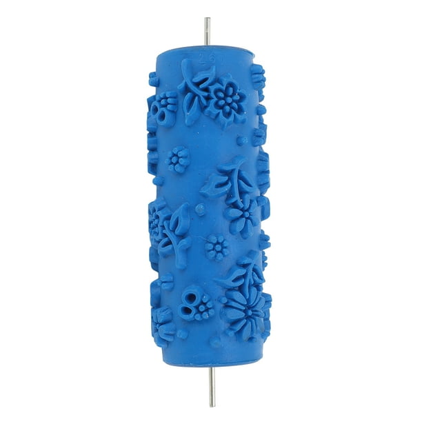 Rodillo De Pintura Estampado, Rodillo De Goma Decorativo Azul De 5 Pulgadas, Práctico Lavable Para El Hogar