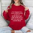thumbnail image 2 of Jinhomg Womens 2025 Fashion Sweatshirt Cute Letter Print Pullover Oversized Comfy Long Sleeve Drop Shoulder Tops Casual Daily Wear Winter Saving Red S, 2 of 6