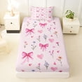 thumbnail image 3 of Erosebridal Princess Bow Girls Twin Sheet Sets, Spring Flower Bedding, 3pcs, 3 of 5