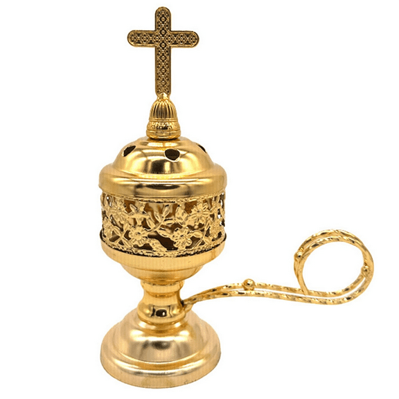 Charcoal Incense Burner Gold Holder for Censer Catholic