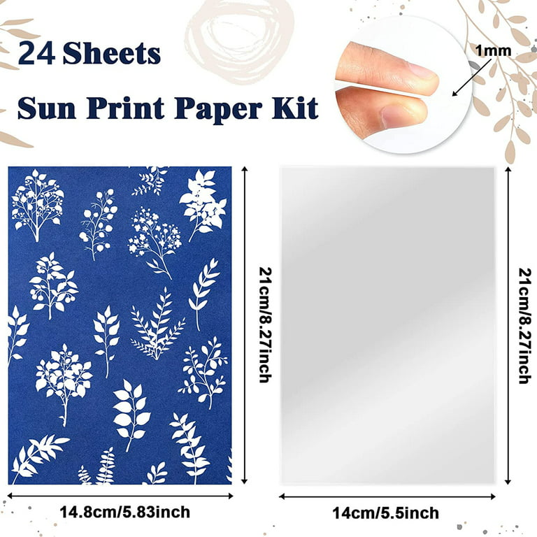 30 Sheets Natural Fiber Cyanotype Paper Sun Art Paper Kit, Solar Drawing  Paper Nature Printing Paper For Kids Adults Arts Crafts - AliExpress