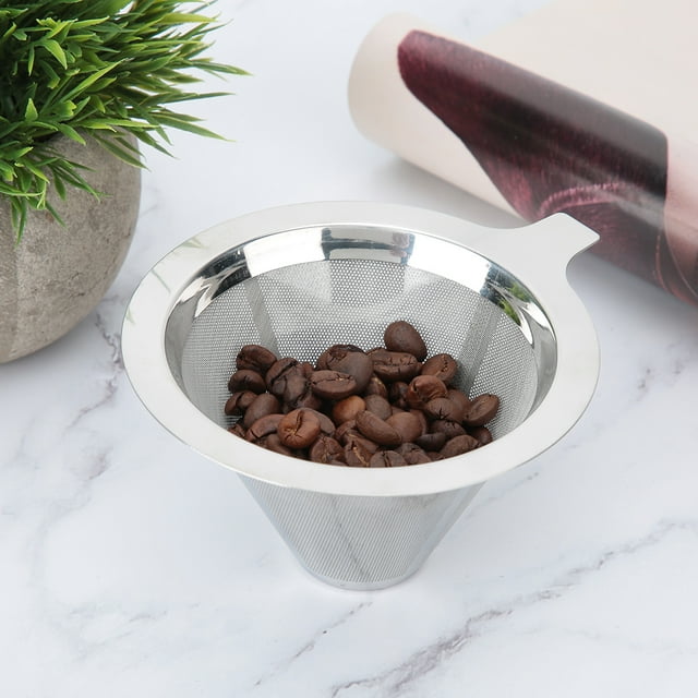 Filtro de café reutilizable ANGGREK Acero inoxidable Taza con filtro gotero para el hogar y la oficina