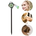 thumbnail image 3 of Unique Bargains 1 Pc Hair Chopstick Classic Retro Style Hair Hairpin Black Green, 3 of 5