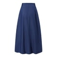 thumbnail image 4 of ZANZEA Womens Skirts Solid Color With-Back-Zipper Party Long Jeans Skirts, 4 of 10