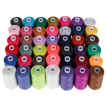Jokapy Polyester Sewing Thread for Sewing Machine, 1000 Yds Each, Assorted Colors, 42 Count