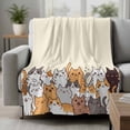 thumbnail image 2 of Cartoon Cat Blanket Soft Cozy Warm Twin Blanket for Bed, Plush Fuzzy Flannel Fleece Blankets for Sofa, Modern Simple Funny Cute Animals Art Throw Blankets for Couch, Gifts for Men, 60"x80", 2 of 9