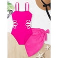 thumbnail image 3 of HWJAD Girls Swimsuit One-Piece Bathing Suit with Mesh Cover Ups Adjustable Straps Cut Out Swimwear Size 5-12, 3 of 9