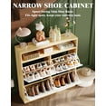 thumbnail image 2 of Shoe Storage Cabinet – Slim Shoe Cabinet with 3 Tiers & 2 Flip Drawers, Adjustable Shelves, Hidden Rack – Space-Saving Entryway Organizer, Freestanding Modern Design, 2 of 8