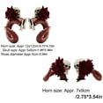 thumbnail image 3 of FENOHREFE Antelope Horn Skull Hair Clip for Adult Cosplay Costume Devil Horn Rose Barrettes Halloween Party Rose Hairpiece, 3 of 7