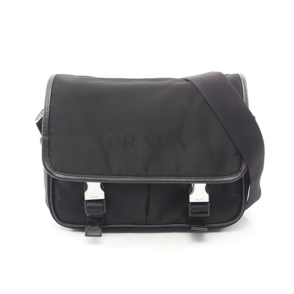 Pre-Owned Prada PRADA Shoulder Bag Handbag Nylon Saffiano Leather Men's Women's Black
