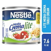Nestle Media Crema Lite Table Cream Ideal for Making Sweet and Savory Recipes, Shelf Stable, 7.6 oz Can