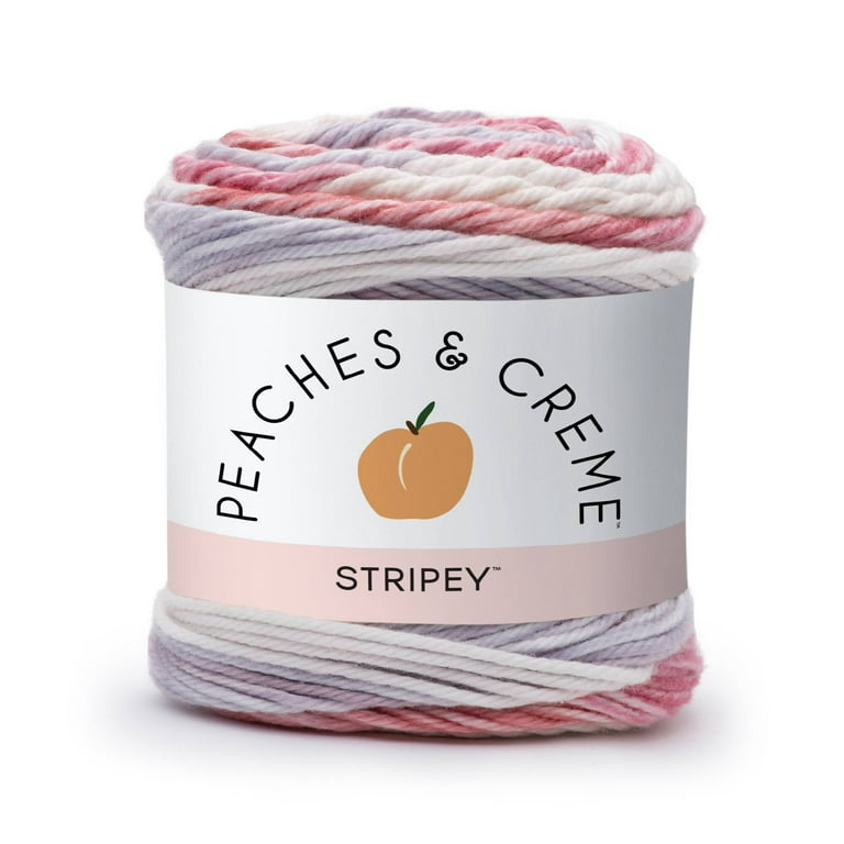 Peaches & Crme Stripey Medium 100% Cotton Beach House Yarn, 102 yd (18 Pack), Size: Medium (4)