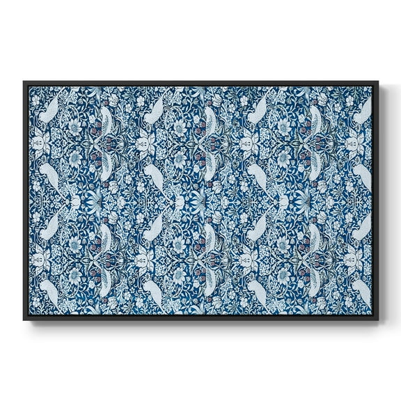 Vintage Abstract Print-LIX Framed in Black Wood Gallery Wrapped Canvas 17 in. x 25 in.