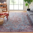thumbnail image 3 of SAFAVIEH Serapi Adelaide Oriental Machine Washable Area Rug, Blue/Rust, 6'7" x 6'7" Square, 3 of 13