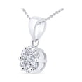 thumbnail image 2 of 14kt White Gold Womens Round Diamond Flower Cluster Pendant 3/4 Cttw, 2 of 2