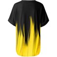 thumbnail image 6 of Summer Tops for Women Casual Flame Printed Tunic Short Sleeve V Neck Loose Fit T-Shirts Color Block Blouses, 6 of 6