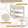 thumbnail image 4 of Aukfa 37" Fluted Half Moon Console Table with Drawer & Open Shelves, Entryway Accent Table for Living Room Hallway, Cream, 4 of 8