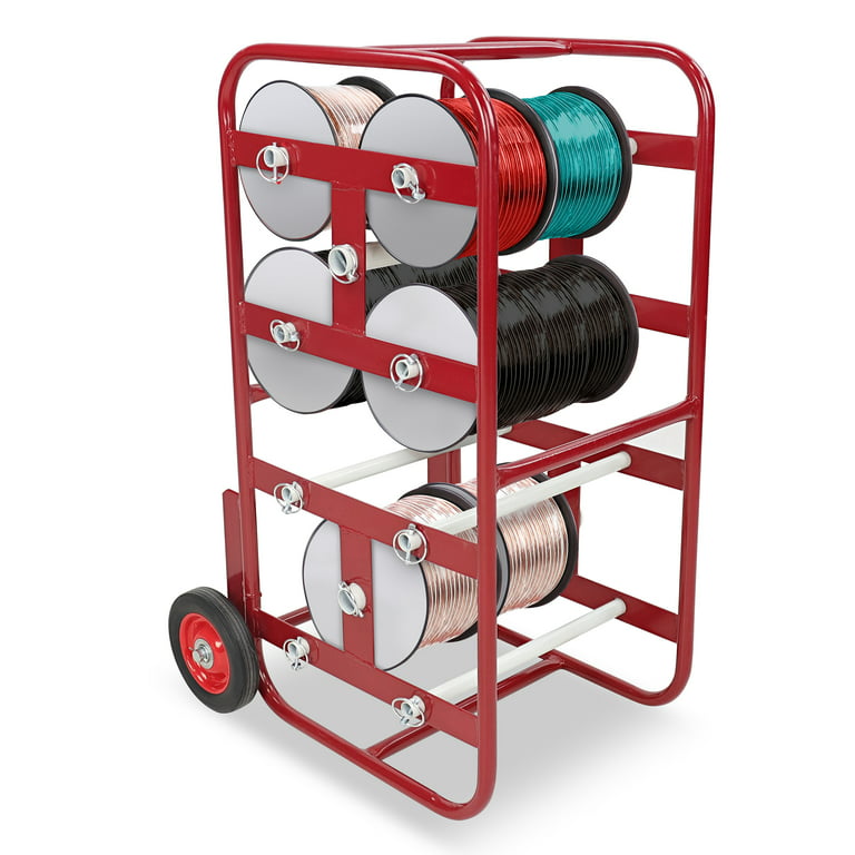 BISupply Wire Spool Rack Cable Caddy Red Wire Spool Dispenser Bulk Cable  Holder