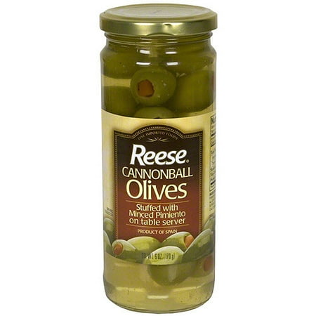 Reese Cannonball Olives, 6 oz (Pack of 6)