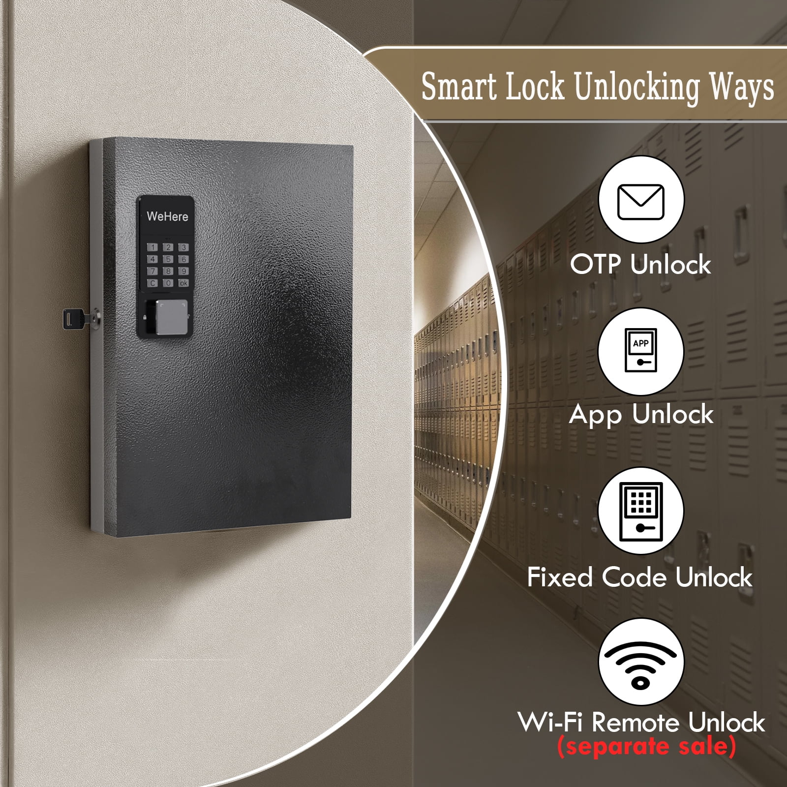 24-Key Lock Box – Steel Key Storage Cabinet With Lock, Wall Mountable, Includes Key Tags