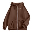 thumbnail image 5 of Oversized Zip Up Hoodie For Women Casual Long Sleeve Sweatshirts Fall Winter Track Jackets Coffee M, 5 of 8