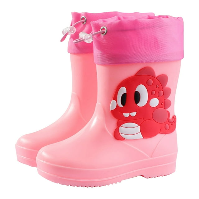 Bottes de Pluie pour Enfants Garçons Bottines avec Revers Réglable Chaussures de Jeu Confortables pour Tout-Petits et Enfants