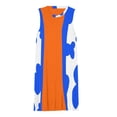 thumbnail image 3 of Blue and orange Spring Summer Dresses for Women Fashion T-shirt Dress Casual Sleeveless Loose Sundress with Pockets, 3 of 5