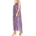 thumbnail image 4 of Sakkas Adele Sequin Embroidered Scoop Neck Sleeveless Dress / Cover Up - Purple - One Size Regular, 4 of 5