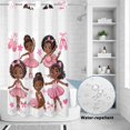 thumbnail image 4 of No Hook Shower Curtain with Built-in Rings - Pink Bow Ballet Cute Girl Washable Waterproof Fabric Bathroom Curtains for Hotel,Rentals, Stall 36 X 78 Inch , Ballerina Dancer, 4 of 9