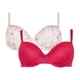 thumbnail image 1 of Gorgeous - Sujetador T-Shirt Floral para Mujer - Pack de 2 (Frambuesa, Blanco), 1 of 6