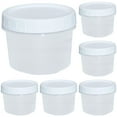 thumbnail image 4 of 6Pcs 6.76Oz Plastic Containers with White Twist-off Lids, Heatable Clear Food Storage Container, Small Freezer Containers for Storing Vegetable Fruit Snack Jam, Durable & Reusable(White,3.1x2.5x2.5"), 4 of 5