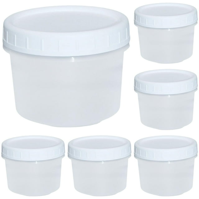 6 Pc 6.76oz Reusable Freezer Storage Containers with Twist Top Lids Airtight, Clear Plastic Food Storage Meal Prep Containers for Leftover Lunch Fruit Salad Snack, Small Soup Container Microwave Safe