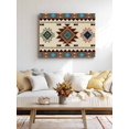thumbnail image 4 of Boho Southwest Wall Art for Living Room,Canvas Picture Wall Decor for Bathroom Bedroom,Farmhouse Aztec Tribe Brown Blue Plaid Painting Artwork for Office Kitchen Hallway Dining Room Decor 12"x16", 4 of 8