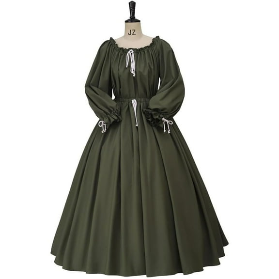 Medieval Renaissance Style Women’s Shirt Dress Set Vintage Ball Gown for Theater