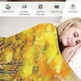 thumbnail image 3 of COMIO Blanket Tree of Life Golden Flannel Blanket White, 3 of 6
