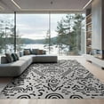 thumbnail image 2 of ODIKA 8'x10' Black White Abstract Rainbow Geometric Washable Area Rug Contemporary Minimalist Scandinavian Style Pattern Durable, Non-Slip for Living Room, Under Sectional, Family, 2 of 7