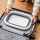 thumbnail image 3 of Tina plegable con asa - Cesta/cráter de picnic portátil al aire libre - Bolsa de compras plegable - Contenedor de almacenamiento que ahorra espacio (gris), 3 of 4